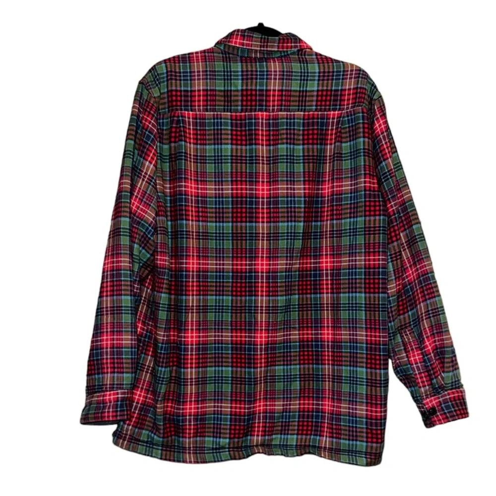 LL Bean Fleece Lined Flannel Mens Medium - Picture 2 of 9